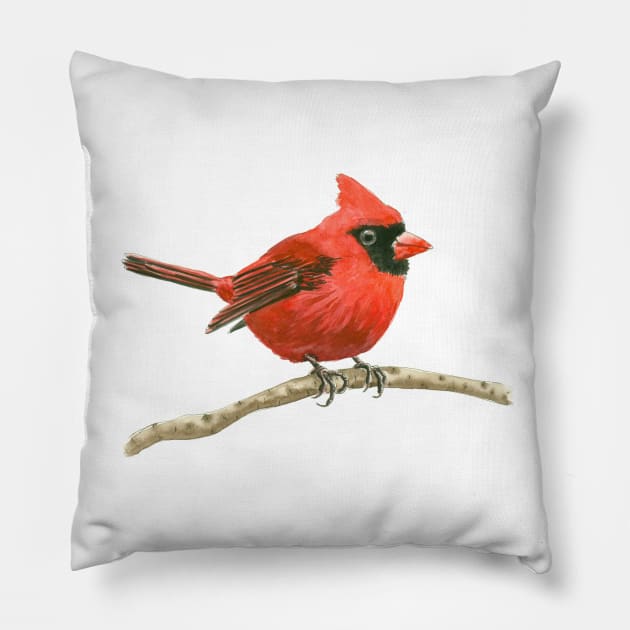 Cardinal bird Pillow by katerinamk