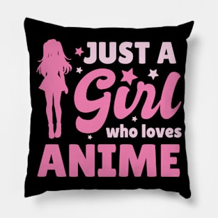 Womens Just A Girl Who Loves Anime Gift Anime Pillow