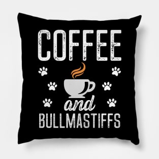 Bullmastiff Gift Coffee and Bullmastiffs Design Paw Prints Pillow