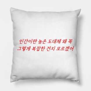 Hangeul I really don't understand why humans are so complicated Pillow