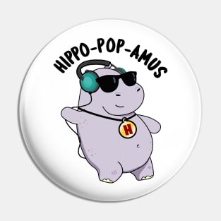 Hippo-pop-amus Funny Pop Music Hippo Pun Pin