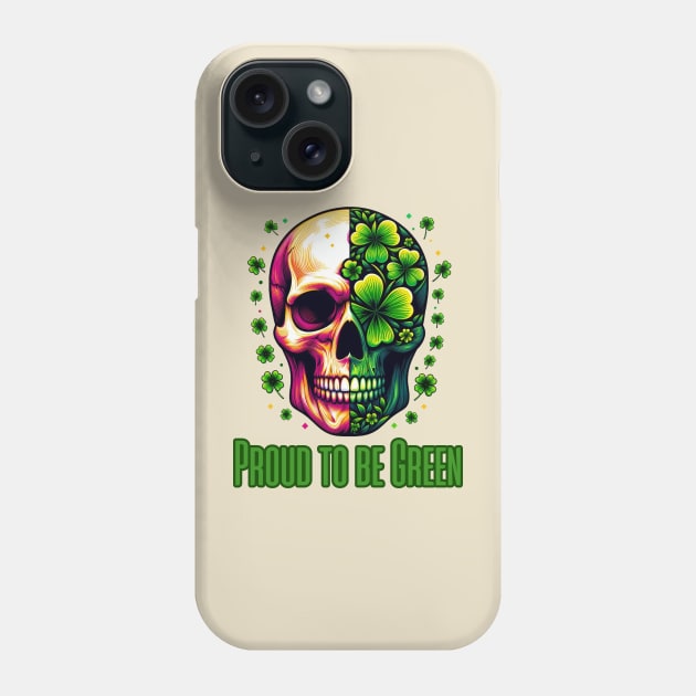 St Patricks Day 2024. Irish Skull Men Phone Case by BukovskyART