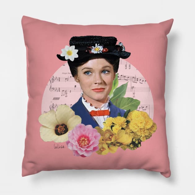 Mary Poppins Collage Pillow by luliga