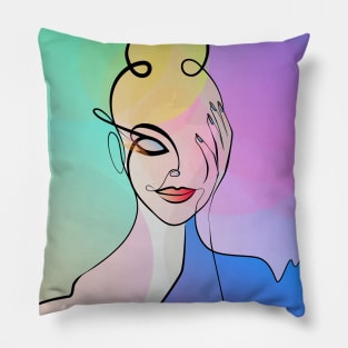 Woman Illustration - Pop Art Pillow