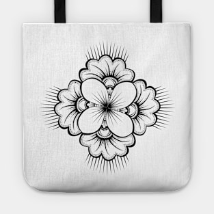 Hibiscus flower in zen minimalist mandala 02 Tote