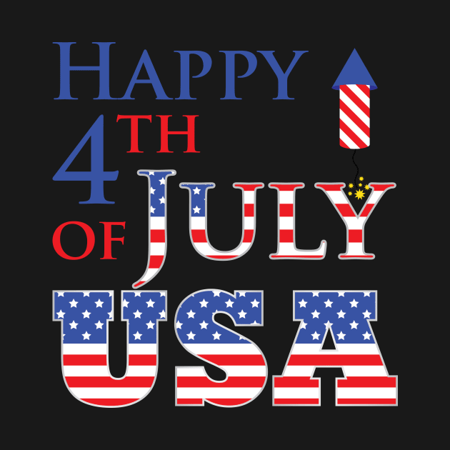 Happy 4th of july USA firecrackers by sevalyilmazardal