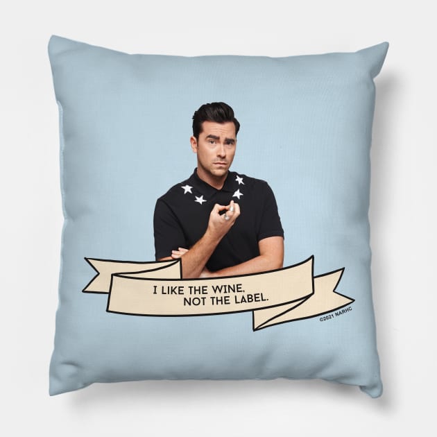 Schitt's Creek David: I Like the Wine, not the Label Pillow by Schitt's Creek