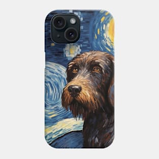 Black German Wirehaired Pointer Night Phone Case