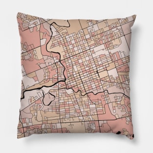 London Map Pattern in Soft Pink Pastels Pillow