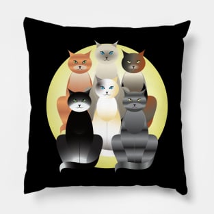 Cats of many colors Pillow