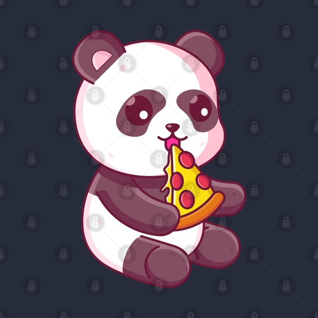 Cute panda eating pizza by Ardhsells