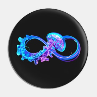 Infinity with Glowing Jellyfish Pin