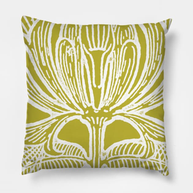 Honeysuckle, or Woodbine  (nat. ord. Dipsacales Pillow by sleepingdogprod