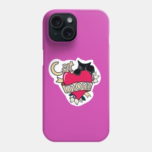 Black Cat Mom Tattoo Phone Case