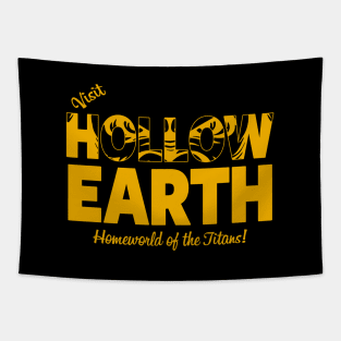 Visit Hollow Earth Retro Vintage Giant Monster Movie Travel Poster Tapestry