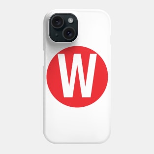 Letter W Big Red Dot Letters & Numbers Phone Case