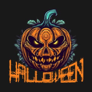 Enchanted Harvest: A scary Graphic Drawing of a Halloween Pumpkin T-Shirt