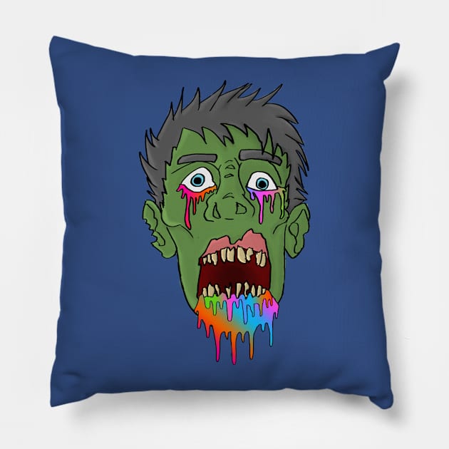 Trippy Acid Zombie Pillow by psycheapedelic