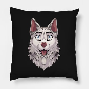 Shocked Surprised Expression Blue Merle Husky Dog Pillow