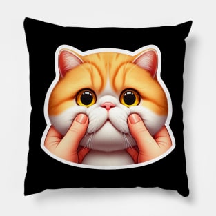 You Are So Cute meme Exotic Shorthair Cat Pillow