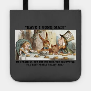 Alice in wonderland mad hatter party advice Tote