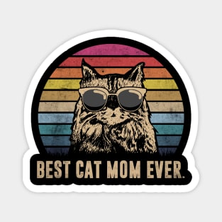 Vintage Best Cat Mom Ever Funny Father_s Day Gift Shirt Magnet