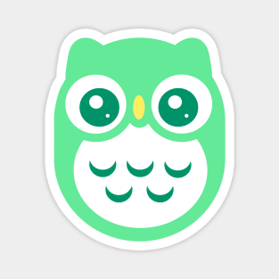 Aqua green Cute baby Owl Magnet