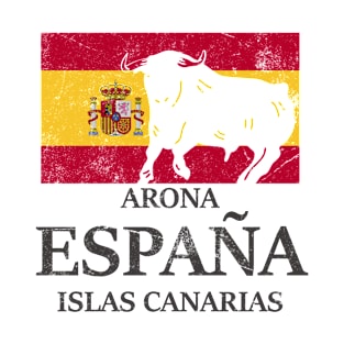 Spanien Arona Islas Canarias Urlaub Stier Flagge T-Shirt