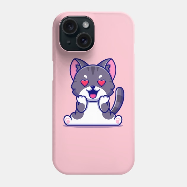 Cute Cat Falling In Love Cartoon Phone Case by Catalyst Labs