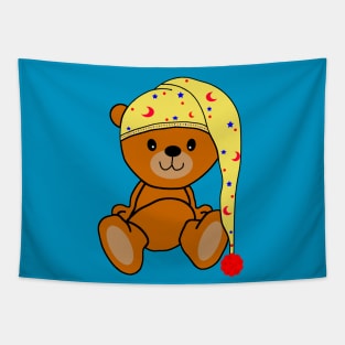 Teddy bear with sleeping cap Tapestry