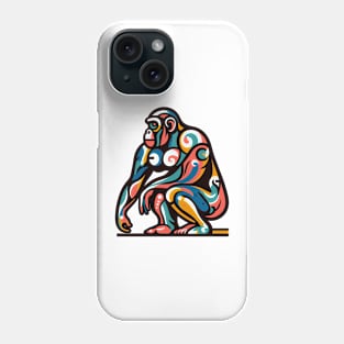 Pop art monkey illustration. cubism illustration of monkey Phone Case