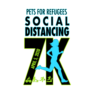 Pets for Refugees Social Distancing 7K T-shirt T-Shirt