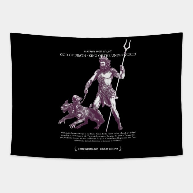 Hades, God of Death, King of The Underworld Mono - Greek Myth #006 Tapestry by Holy Rebellions