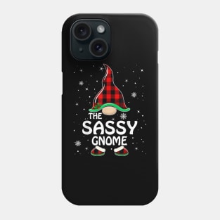 Sassy Gnome Buffalo Plaid Matching Family Christmas Pajama Phone Case