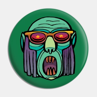 scream of a man with gold glasses Pin