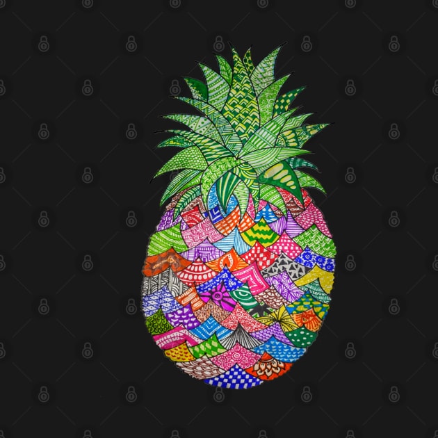 Zentangled Pineapple by Aversome