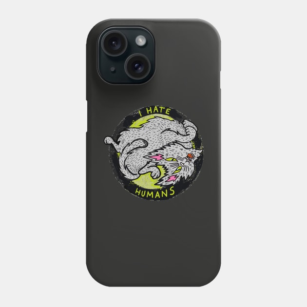 Stray Cat I Hate Humans slogan Pisittu Aresti - by Miskel Design Phone Case by miskel