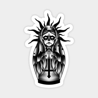 Black metal matryoshka doll Magnet