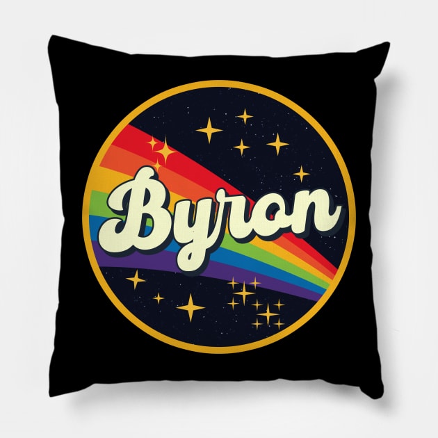 Byron // Rainbow In Space Vintage Style Pillow by LMW Art