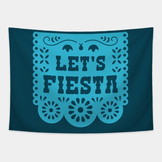 Let's Fiesta Papel Picado Banner Tapestry by SLAG_Creative