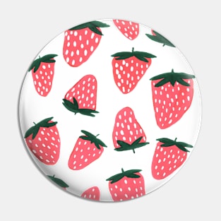 Organic summer strawberries coral and green Pin