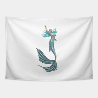 Mermaid Swimming in Caribbean Waters Tapestry