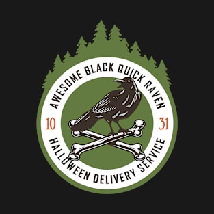 Halloween Delivery Service Black Raven T-Shirt