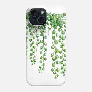 Water Color String of Pearls House Plant Phone Case