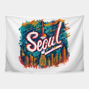 Seoul Retro South Korea t-shirt Tapestry