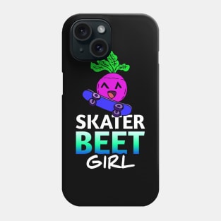 Skater Beet Girl - Kawaii Beets - Cute Veggies - Graphic Vector Clipart Phone Case