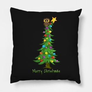 The Owl's Christmas Tree Pillow