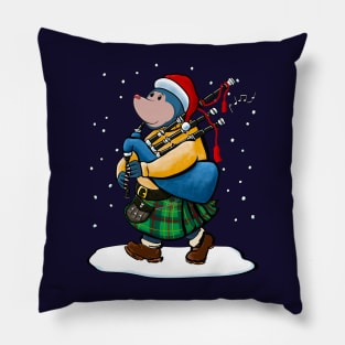 The Scottish Mole Of Kintyre Plays Bagpipes At Christmas! Pillow