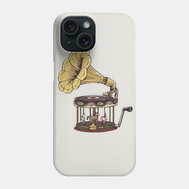 Carousel Gramophone Phone Case by Wibisini