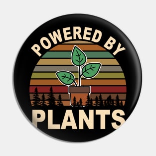 Vintage Powered By Plants Vegan Vegetarian Gift Pin